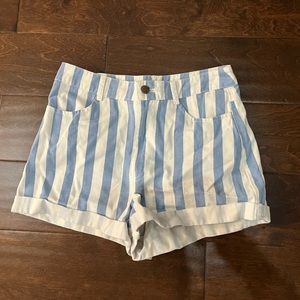 Forever 21 Blue Stripped High Waisted shorts